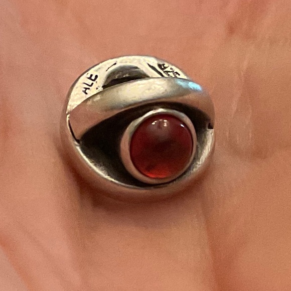 PANDORA 925 Sterling Silver Real Red Garnet Evil's Eye Bead Charm - Picture 2 of 5